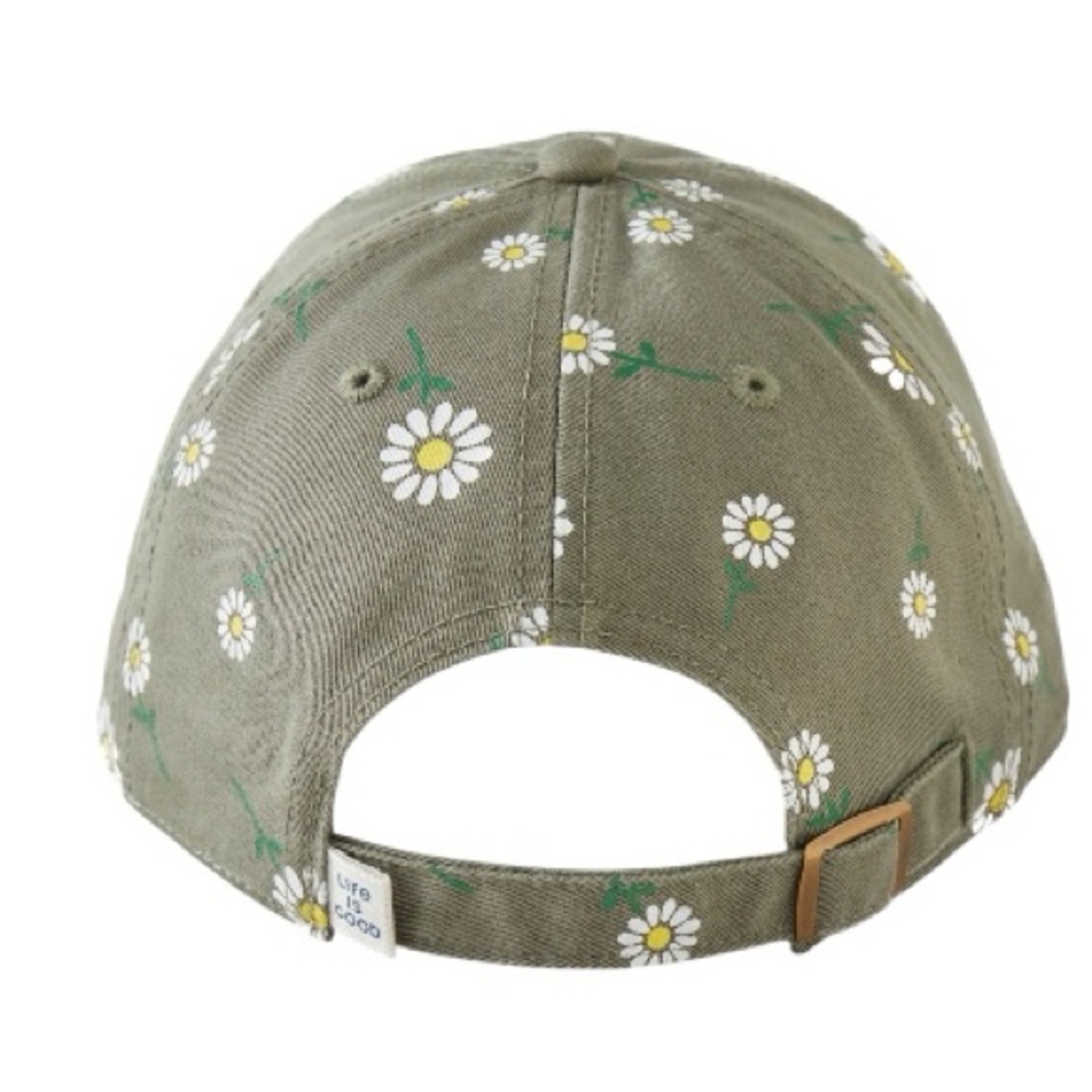 Life Is Good Olive Green Daisy Baseball Cap NWT - Picture 2 of 3